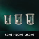 Axyaa Glass Measuring Cup Set | Clear Scale Beaker for Kitchen Baking & Laboratory