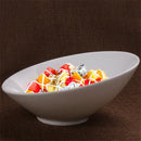 Axya Ceramic Beveled Noodle Bowl White, Japanese Korean Tableware Salad Mixing Bowl