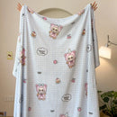 Axyaa Milk Fleece Printed Blanket - Double-Sided Multi-Functional Office Shawl