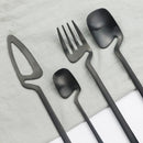 Axyaa 24-Piece Stainless Steel Cutlery Set in Matte Black Finish
