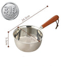 Axyaa Stainless Steel Mini Milk Pan with Wooden Handle