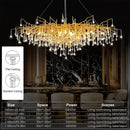 Gold Crystal Ceiling Chandelier for Dining Living Room Luxury by Axyaa