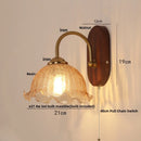Axyaa Walnut Wood LED Wall Light Sconce Fixture with Pull Chain Switch