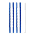 Axyaa Glass Straws Set of 4 - Eco-Friendly Reusable Cocktail Smoothie Accessories