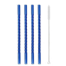 Axyaa Glass Straws Set of 4 - Eco-Friendly Reusable Cocktail Smoothie Accessories