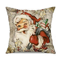 Axyaa Christmas Holiday Pillow Covers 18x18inch Retro Winter Decor for Home