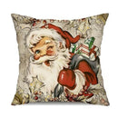 Axyaa Christmas Holiday Pillow Covers 18x18inch Retro Winter Decor for Home