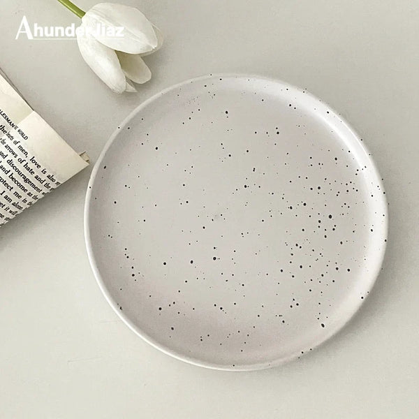 Axya Nordic Ink Splash Plate, Minimalist Jewelry Storage & Breakfast Dessert Plate
