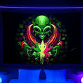 Axyaa Neon Anime Punk Wall Hanging - Vibrant Fluorescent Tapestry for Home Decor