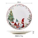 Axyaa Ceramic Christmas Dinner Plate - Round Underglaze Color Design