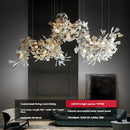 Axyaa White Ginkgo Leaf Villa Chandelier for Living Room Dining Lobby Staircase