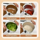 Axyaa Stainless Steel Rice Washer and Strainer Bowl Kitchen Tool