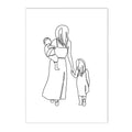 Axyaa Family Portrait Line Wall Art Canvas Poster Son Daughter Love Bedroom Decor