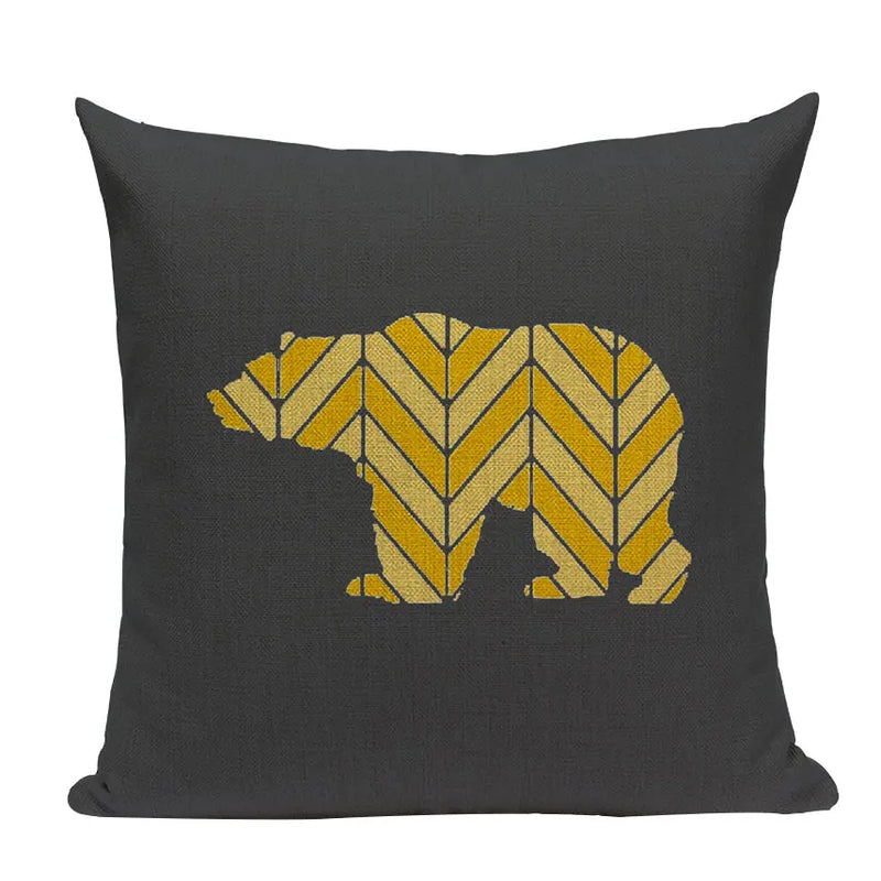Axyaa Nordic Wildlife Cushion Covers 45x45cm Square Printed Pillow Case