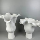 Axyaa White Ceramic Tulip Vase - Home Decor Floral Arrangement Accessory