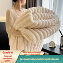 Axyaa Faux Rabbit Fur Throw Blanket: Soft, Fluffy, and Warm Solid Color Plush Blanket