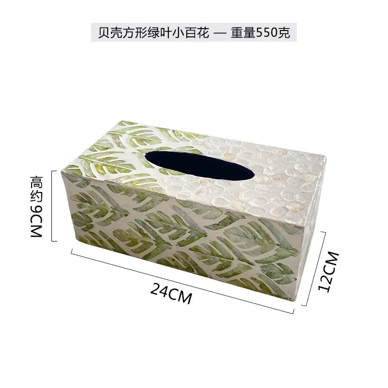 Axya Mother of Pearl Tissue Box: European Handmade Decorative Storage & Organization