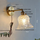 Axyaa Nordic LED Wall Light Fixture Clear Glass Rotating Bedside Lamp