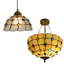 Axyaa Stained Glass Pteris Pendant Lamp Chandelier - Decorative Ceiling Hanging Light