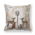 Axyaa Merry Christmas Cotton Linen Pillowcase Home Decor Happy New Year