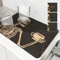 Axyaa Vintage Skull Coffee Absorbent Drying Mat for Kitchen Tables