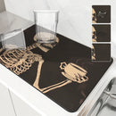 Axyaa Vintage Skull Coffee Absorbent Drying Mat for Kitchen Tables