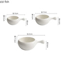 Axyaa White Ceramic Breakfast Salad Soup Noodle Bowl Tableware