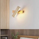 Axyaa Nordic LED Wall Lamp Wood Yellow Travertine Rotatable Light