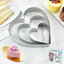 Axyaa Heart-shaped Stainless Steel Mousse Ring Mold Set for Baking & Desserts
