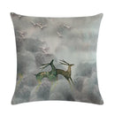 Axyaa Nordic Moose Art Linen Cushion Cover for Home Decor
