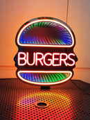Axyaa Double-Sided Mirror Neon Light Sign with Remote Control Color Change