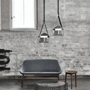 Axyaa Smoky Glass Pendant Lights with Modern LED and Leather Strap