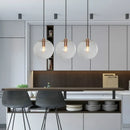 Axyaa Nordic Glass Ball Pendant Lights - Modern Clear Glass Hanging Lamp
