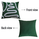 Christmas Boho Green Red 45x45 Tufted Pillow Cover, Farmhouse Sofa Decor, Axyaa Brand