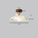 Axyaa Modern Wood Glass LED Ceiling Light for Kitchen Living Room Decor