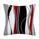 Axyaa Red Geometric Pillowcase Abstract Pachwork Cushion Cover Square Home Decor