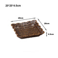 Axyaa Retro Woven Rattan Fruit Plate Handheld Storage Tray Creative Candy Packaging