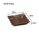 Axyaa Retro Woven Rattan Fruit Plate Handheld Storage Tray Creative Candy Packaging
