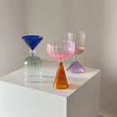 Axyaa Colored Ripple Martini Margarita Cocktail Glasses Goblet Cup