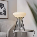 Axyaa White Glass Table Lamp | Modern Minimalist Design for Living Room and Bedroom