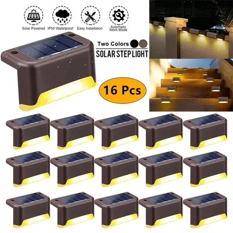 Axyaa Solar Deck Lights: 16-Pack Waterproof LED Outdoor Step Lights