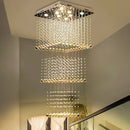 Axyaa Luxury Crystal Teardrop Chandelier for Long Stair Pendant Light