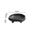 Axyaa Ceramic Dinner Plate - Irregular High Foot Sushi Plate for Restaurant Tableware