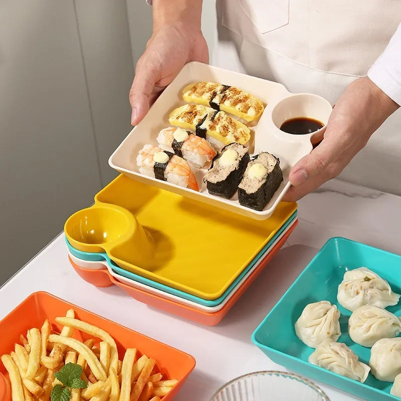 Axyaa Vinegar Space Snack Plate - Large Square Cookie Platter for Kitchen