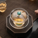 Axyaa Gold Turquoise Glass Tea Cup Set - High-grade Heat-resistant Kung Fu Tea Bowl