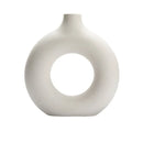 Axyaa Ceramic Donut Shape Vase - Single Flowerpot for Home Decoration