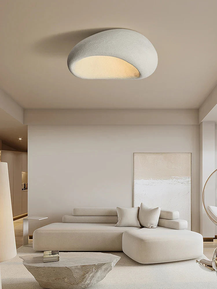 Axyaa Wabi Sabi Cream Ceiling Lamp: Simple Modern Design for Bedroom, Living Room, Dining Room