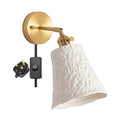 Axyaa Elk Ceramic Lampshade LED Wall Sconce, Nordic Modern Lighting for Bedroom, Bathroom