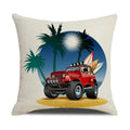 Axyaa Summer Farmhouse Linen Pillow Cover 45x45cm Beach Vacation Home Decor