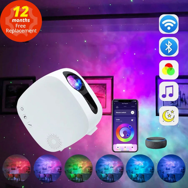 Axyaa WiFi Galaxy Star Projector Light with Bluetooth & Aurora Atmosphere for Bedroom